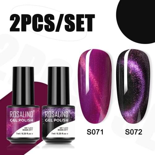 ROSALIND 2pcs Gel Nail Polish Set UV Varnishes Hybrid Semi Permanent Painting Nail Art Design Manicure Soak Off Gel Polish Kit