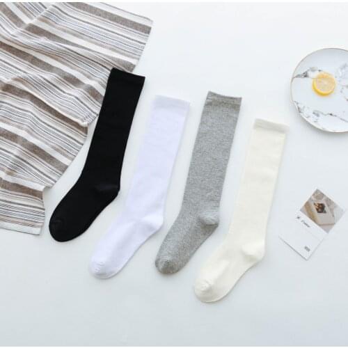 2019 New Japanese calf socks, black and white uniforms, stockings, plain knee socks XWZ-CT19