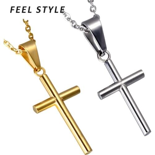 316L Stainless Steel Christian Jesus Cross Necklaces Pendants For Men Women Religion Jewelry Accessories