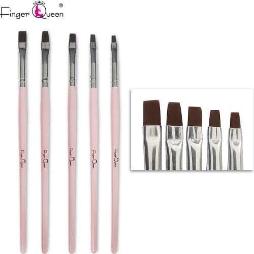 5pcs Nail Brush Set 5 Sizes Pink Light Therapy Pen UV Gel Manicure Brushes Tool Suitable for Professional Salon or Home Use