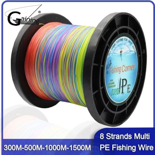 8 Strands Braided Fishing Line 300M/500M/1000M/1500M PE Wire 10LB-220LB Multicolor Multifilament Fishing Line for Saltwater
