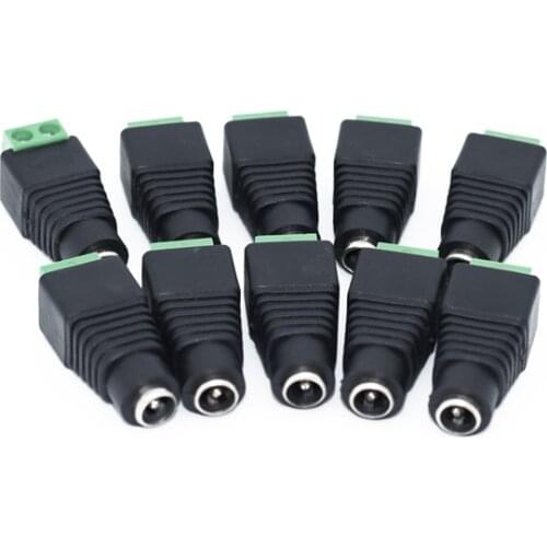 10pcs/lot 2.1 x 5.5mm BNC Connector Power Supply Adapter for CCTV Camera System Accessories Converter