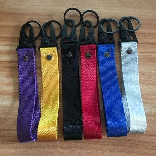 Car Seat belt material nylon cloth keychain embroidery stitching for Honda Toyota Nissan Mitsubishi Hyundai JDM accessories