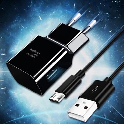 For Samsung Galaxy S4 S6 S7 Edge A02 Note 4 5 J2 J3 J5 J7 2016 2017 Fast Charger Travel Adapter 1m USB Cable Charging For Xiaomi