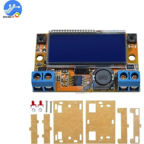 DC-DC Adjustable Step-down Power Supply Module Voltage Current LCD Liquid Crystal Displays 5-32V 3A With Acrylic Case