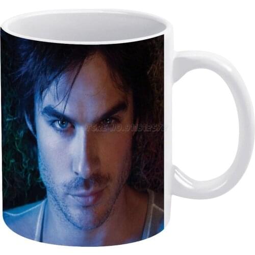 Ian Somerhalder White Mug 11oz Funny Ceramic Coffee Tea Milk Cups Ian Somerhalder New Hot Wow Nice Sport Tour Band Artist Pu