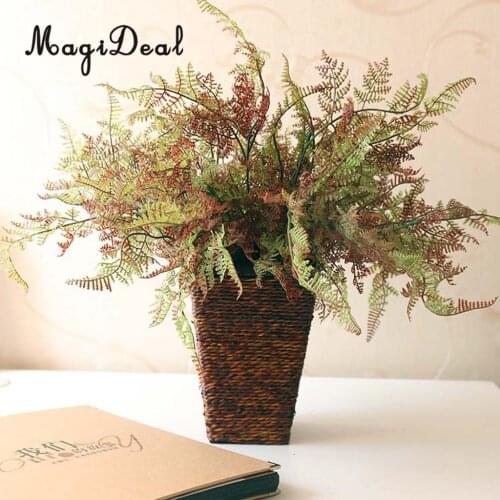 MagiDeal High Quality Large Plastic Lifelike Artificial Fern Foliage Bush Plants for Indoor Outdoor Home Office Garden Decor