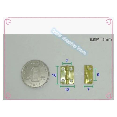 Hardware supplies Gold small hinge iron copper plated gift box small hinge handicraft hinge