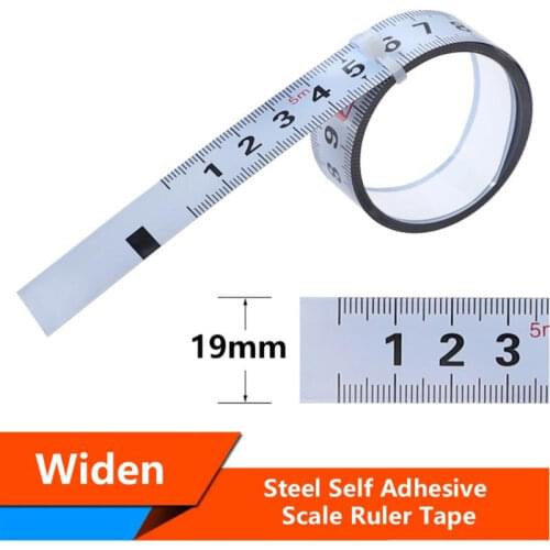 19mm Widen Metric Self Adhesive Ruler Miter Track Tape Measure Steel Miter Scale For T-track Router Table Band Saw Woodworking