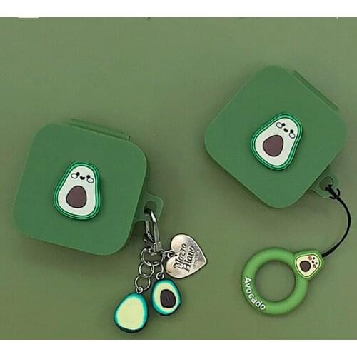 Cute Avocado Pendant case for Xiaomi Air2 SE Case with Keychain Silicone Earphones Cover for Xiaomi AirDots Pro 2 SE cover