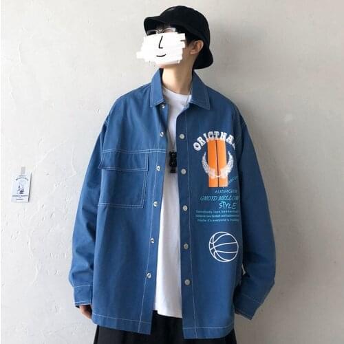 Mens Black Casual Coats Funny Graphic Printed Men Jackets Autumn Korean Male Oversized Jackets Long Sleeve Fashion