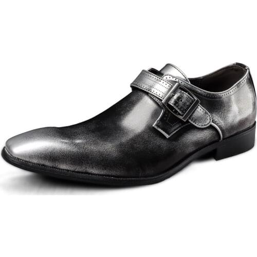 Size 13 Brand Designer Men Dress Shoes 2021 Genuine Leather Buckle Monk Strap Mens Brown Black Office Party Formal Mens Shoes