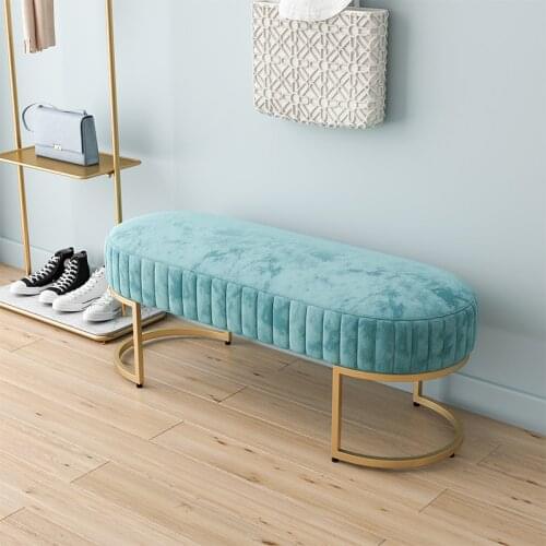Soft Velvet Ottoman long bench Shoe Stools for Home Living Room Furniture Dresser Chair Pouf Footstool Changing Stool