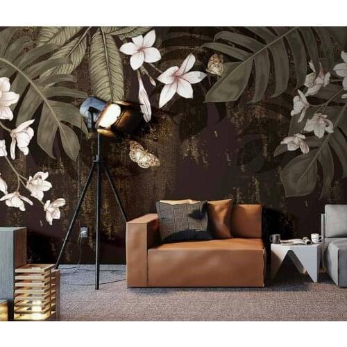 Custom Size Mural Tropical Plant Banana Leaf Rainforest Wallpaper Indoor Background Wall Home Decoration murals 3d wallpaper
