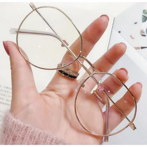 2021 New Anti Blue Light Oversized Glasses Computer Women Love Heart Blue Blocking Gaming Big Size Men Eyeglasses Metal Frame