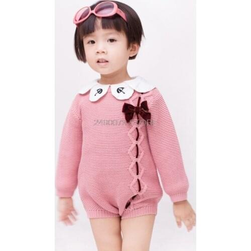 2020 Autumn Newborn Baby Romper Boys Girl Knitting Stitching Romper Warm 1 year birthday photography Jumpsuit Outfits Clothes