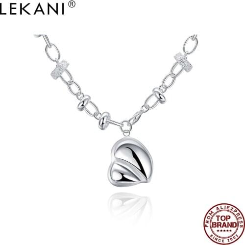 LEKANI Simple Heart Pendant Necklaces Unisex Romantic White Necklace For Women And Men Anniversary Fashion Jewelry Free Shipping