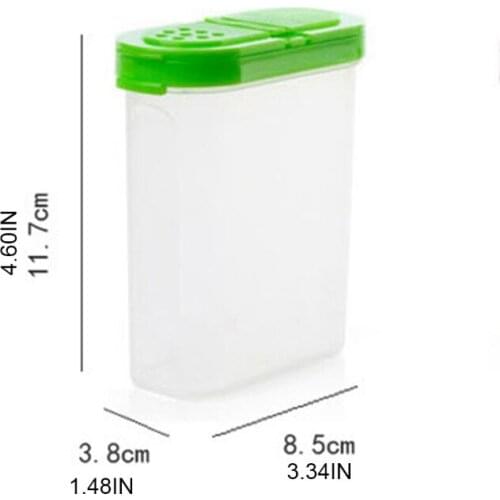 P15D Plastic Food Seasoning Container Kitchen Spice Box Double Lid Cereal Condiment