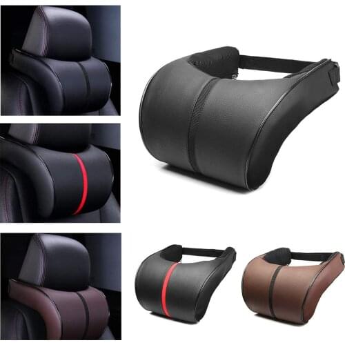 PU Leather Car Auto Seat Neck Pillow Memory Foam Head Neck Rest Headrest Cushion Car Neck Pillow Auto Car Accessories Interior