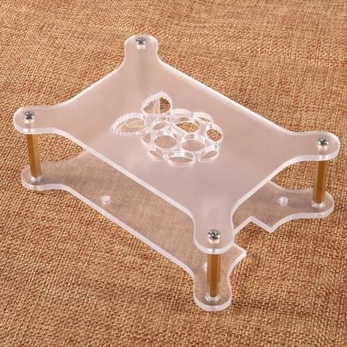 Transparent Box Shell Cover For Raspberry Pi 4 Acrylic Case with Logo Enclosure Compatible with Raspberry Pi 3 Model B 3B Plus