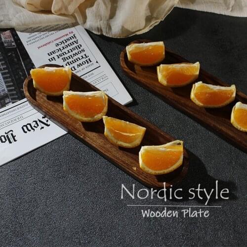 Retro Wooden Rectangular Plate Kitchen Bread Fruit Plate Wood Tray Pan Tableware Snacks Food Storage Dish Photography Props