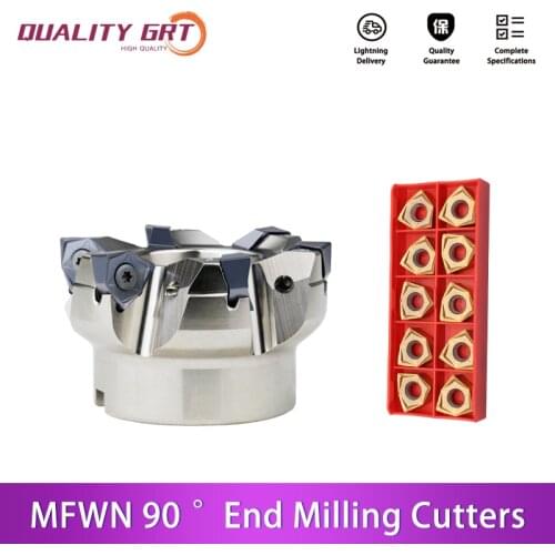 Q.Grt 90 degree MFWN90050R/063R/080R/100R double-sided hexagonal plane heavy cutting milling cutter disk with WNMU08 blade