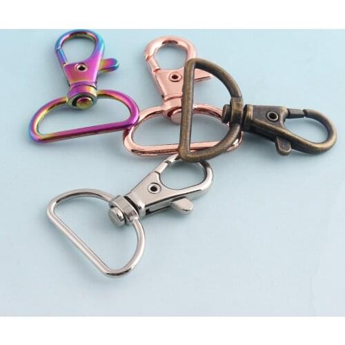 Rainbow Swivel Clasp Rose gold Lanyard Lobster Clips Four color Metal Snap Hook DIY Bag Strap Accessories