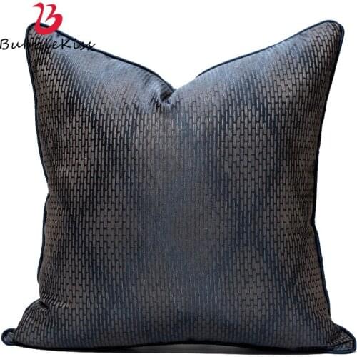 Bubble Kiss Luxury Home Party Sofa Decorative Cushion Cover Dark Blue Embroidered Throw Pillow Case Square Geometric Pillowcase