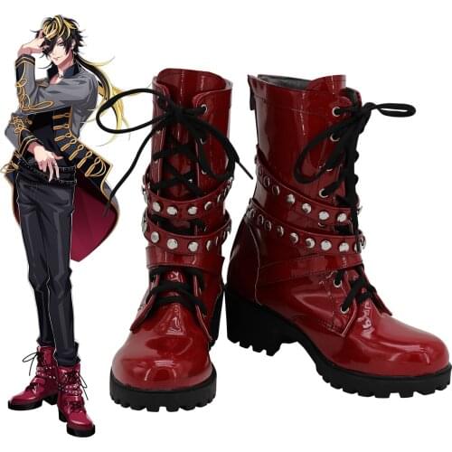 DRB 14th Moon Jyushi Aimono Shoes Cosplay Division Rap Battle Jyushi Aimono Cosplay Boots Red Shoes Custom Made