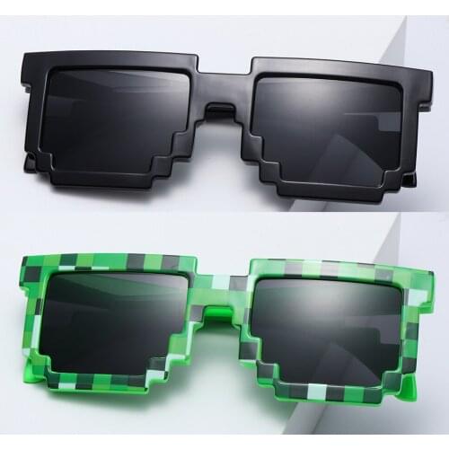 Retro Pixel Mosaic Sunglasses Thug Life Sunglasses Kids and Adults Favors Party Cosplay Retro Fashion UV400 Cycling Eyewear