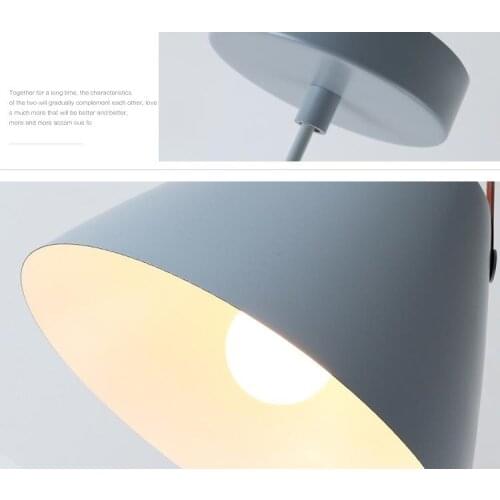 Modern Nordic Colorful Macaron LED Iron Light Pendant Lamp Light for Dining Bedrooom Hanging Light Fixtures Home Decor Art