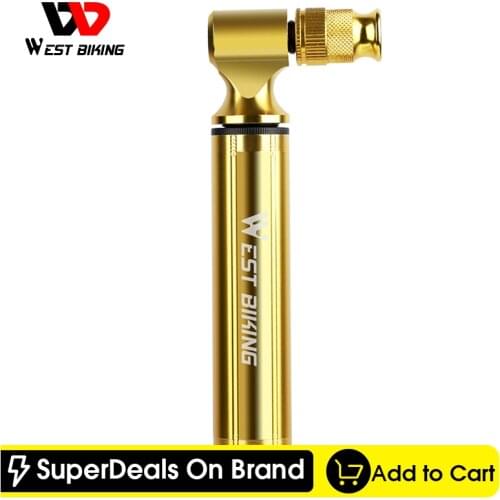 WEST BIKING 160Psi High Pressure Cycling Hand Pump Tire Inflator Bike Accessories Aluminum Alloy Portable Mini Bicycle Air Pump