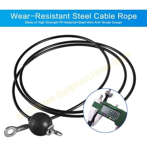 1.4M 1.8M 2M 2.5M 3M Wire Rope Home Fitness Accessories Diameter 5mm For Gym Lat Pull Down Fly Cable Machine Max Load 300kg Rope