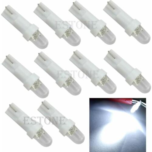 New 10Pcs Headlight T5 12V LED White Car Wedge Dashboard DASH Gauge Light Lamp Bulb