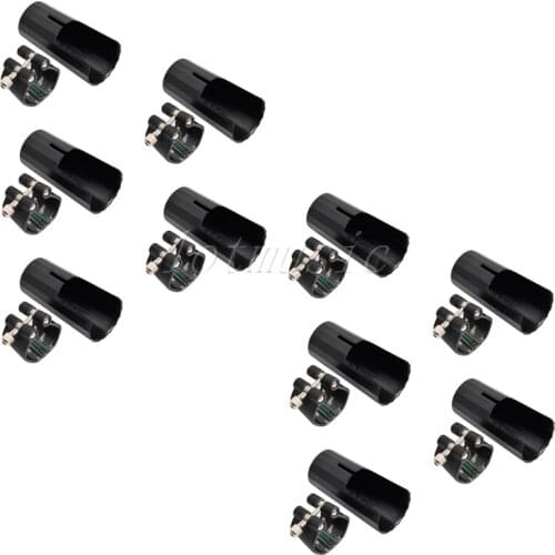 10Pcs Black Soprano Sax Cap And Ligature Fit for Saxophone Strap Mouthpiece