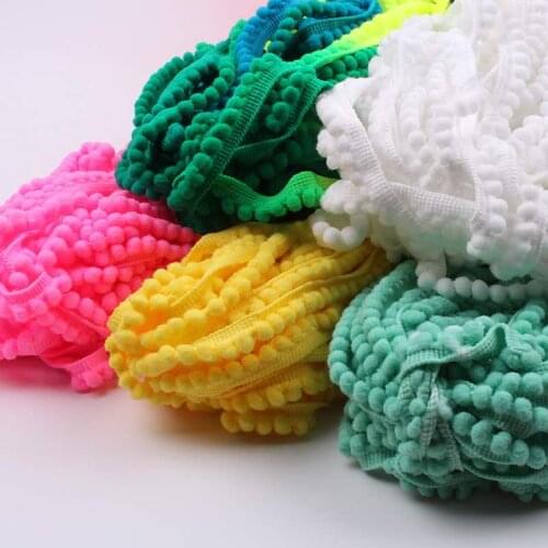 10Yards Pompom Trim Hat Socks Shoes Decorative Edging Tassel Ball Fringe Ribbon DIY Material Craft Apparel Sewing Accessories