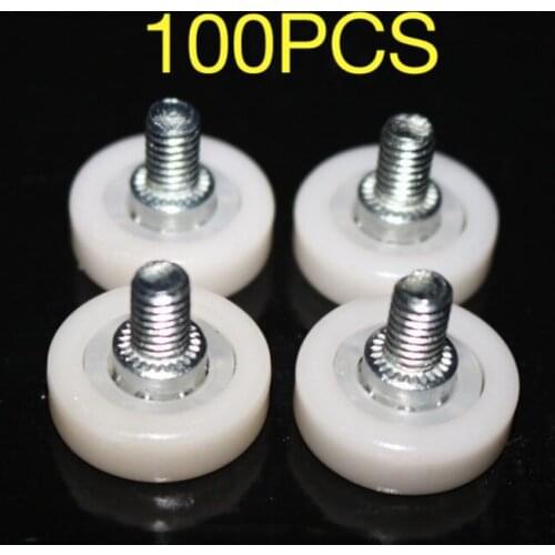 100PCS/LOT Diameter:29mm M6 Drawer Bearing Pulley Wheels Cabinet Door Furniture Moving Nylon wheel