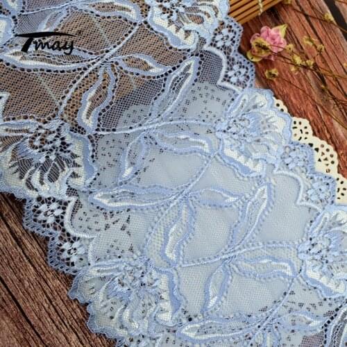 #34 Floral Pink Lace 18CM Wide 2 yards/lot Stretch Lace Edge Trim Elastic Lace Ribbon Trimming DIY Wedding Gift Decoration
