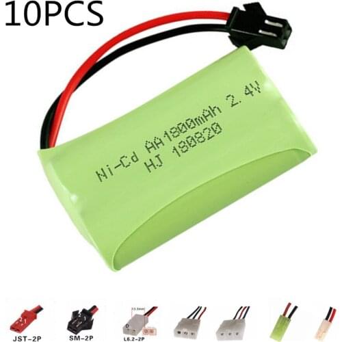 2.4v 1800mAh NiMH Battery For Rc toys Car Gun Tanks Trains Robot NICD AA 700mah 2.4v Rechargeable Battery 10Pcs For RC boats