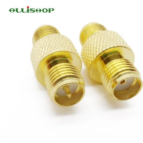 2Pcs SMA Female to RP-SMA Female RF Connector Adapter RP SMA Coax Jack Barrel Connector SMA Jack to RP SMA Jack