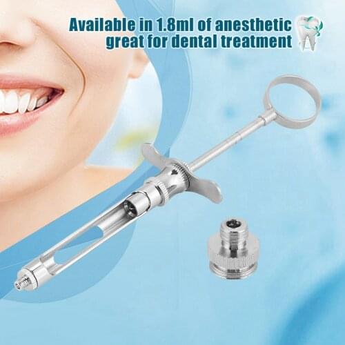 Stainless Steel Anesthetic Aspirating Syringe Professional Dentist Surgical Instruments 1.8ml