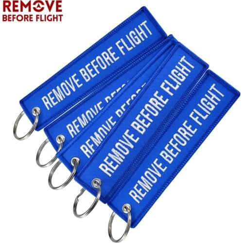 5Pcs/lot Remove Before Flight Motorcycles Key Ring Embroidery Chaveiro Keychain Fashion Luggage Tag for Women Man Aviation Gifts