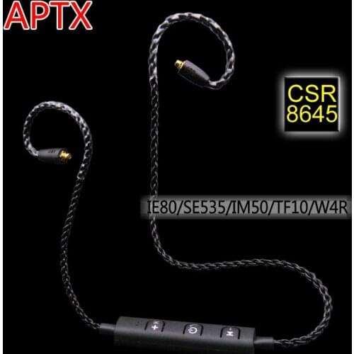 CSR8645 Bluetooth Wireless APTX Cable Sports HiFi Upgrate Cable Mmcx Bluetooth Headphone for SE535 IE80 IM50 ZS3 TF10 CKS1100