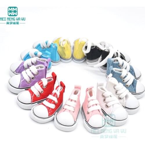 5cm mini doll neakers Shoes for 1/6 bjd doll Denim toy Shoes