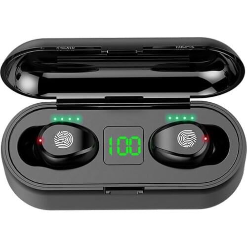 F9-01 TWS Wireless Bluetooth 5.0 Mini Headset Multi-function High Frequency Technology with Digital Display Charging Case