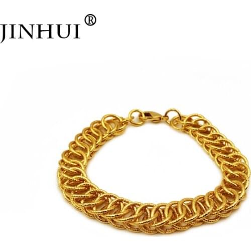Jin Hui Fashion New African Ethiopia Gold color Men Bracelet Women Party Ornament Luxury Gifts for Friends Dubai Bangle Jewelry