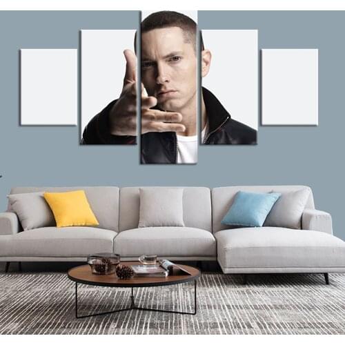 Wall Art Eminem Famous Person Canvas Painting 5 Pcs Print Poster Pictures Bedroom Home Decoration