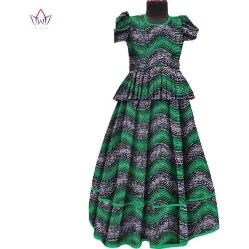 African Dashiki Print Clothing Skirts Sets 2 Pcs Short Sleeve Tops Skirts Set Plus Size Mermaid Maxi Dress Party Clothes WY8604