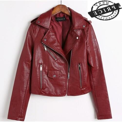 Short Autumn New Faux Soft Leather Jacket Women Fashion Zipper Motorcycle PU Leather Jacket Ladies Basic Street Coat 2021