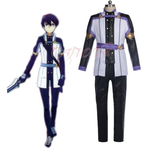 Cafiona Sword Art Online Kirito Kazuto Kirigay Cosplay Costume Cool Man Fighting Outfits Any Size
